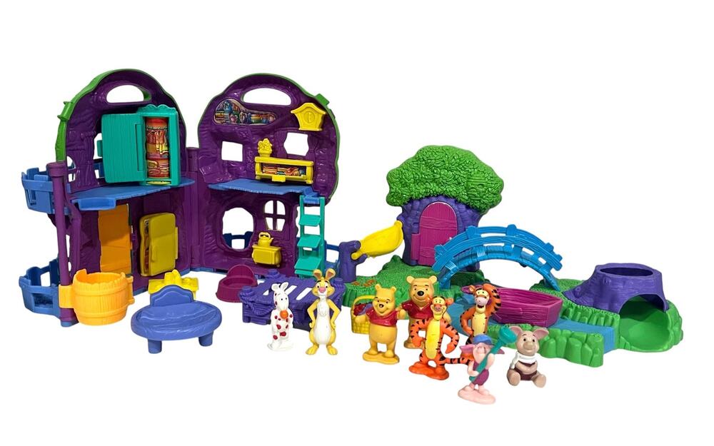 Winnie The Pooh 100 Acre Woods Playset Lot Vintage Characters Tree House 90s